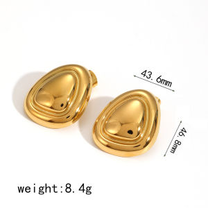 1 Paire De Boucles D'Oreilles Puces Pour Femme, Style Moderne Chic En Forme D'Étoile, En Acier Inoxydable Étanche, Coloris Or Et Argent. h5 Image8
