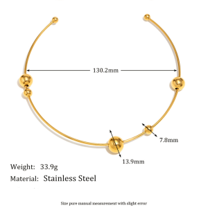 Collier Ras-De-Cou Femme Simple Series, Style Géométrique Décontracté, En Acier Inoxydable Imperméable, Couleur Or (1 Pièce) h5 Image10