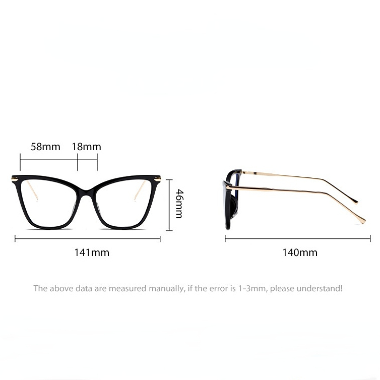 1 Paire De Lunettes Rétro Et Décontractées Œil-De-Chat En Métal Anti-Lumière Bleue Pour Femmes h5Image6