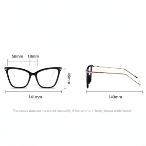 1 Paire De Lunettes Rétro Et Décontractées Œil-De-Chat En Métal Anti-Lumière Bleue Pour Femmes h5 Image6