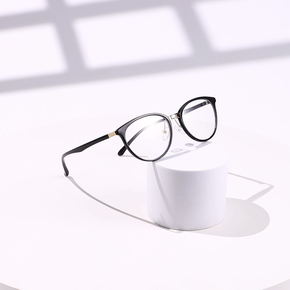 1 Paire De Lunettes De Soleil Basiques Pour Femmes, Monture Noire, Anti-Lumière Bleue Image8