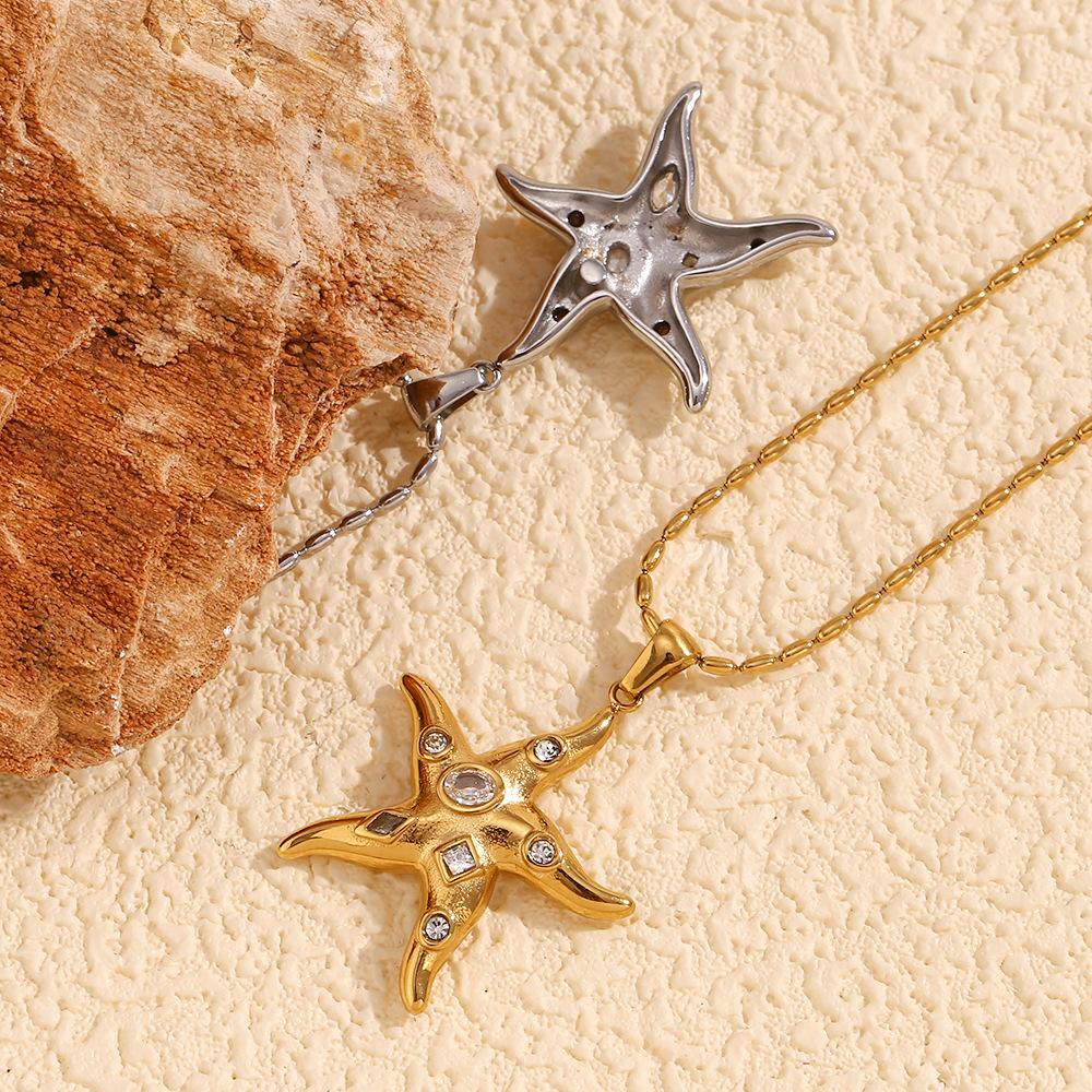 Collier Pendentif Femme Ol Turtle En Acier Inoxydable Étanche Couleur Or, Collection Luxe 1 Pièce Image9