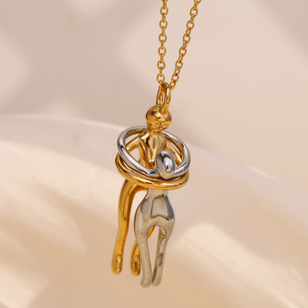 Collier pendentif femme style classique, en acier inoxydable, couleur or, étanche, collection Romantique (1 pièce) 2