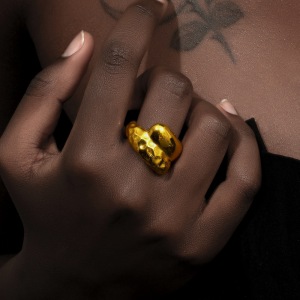 Bague Simple Pour Femme Daily Twist En Acier Inoxydable, Étanche, Couleur Or (1 Pièce). h5 Image8