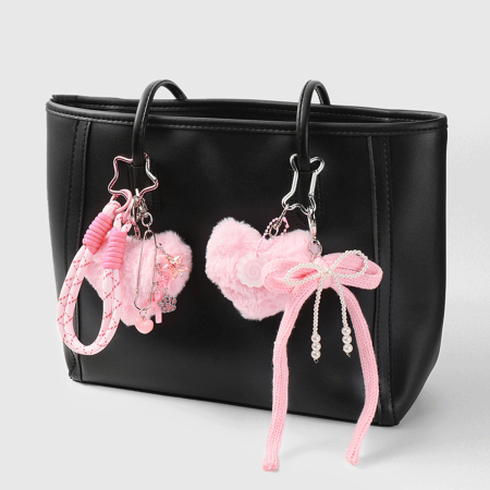 Breloques de sac pour femme en alliage, série romantique, cœur doux, 1 pièce 2