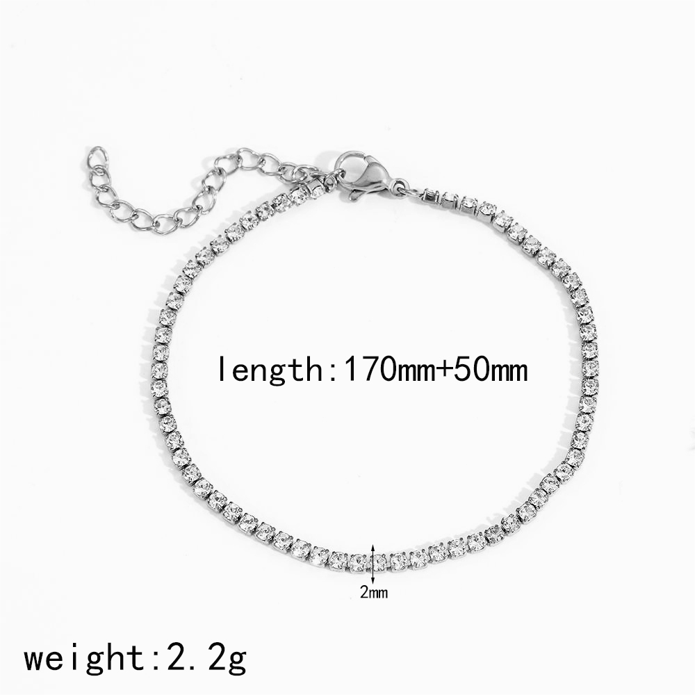 Bracelet À Maillons Pour Femme, Collection Shining Series, Orné D'Un Zircon Doré Et D'Un Cercle Exquis. Image9