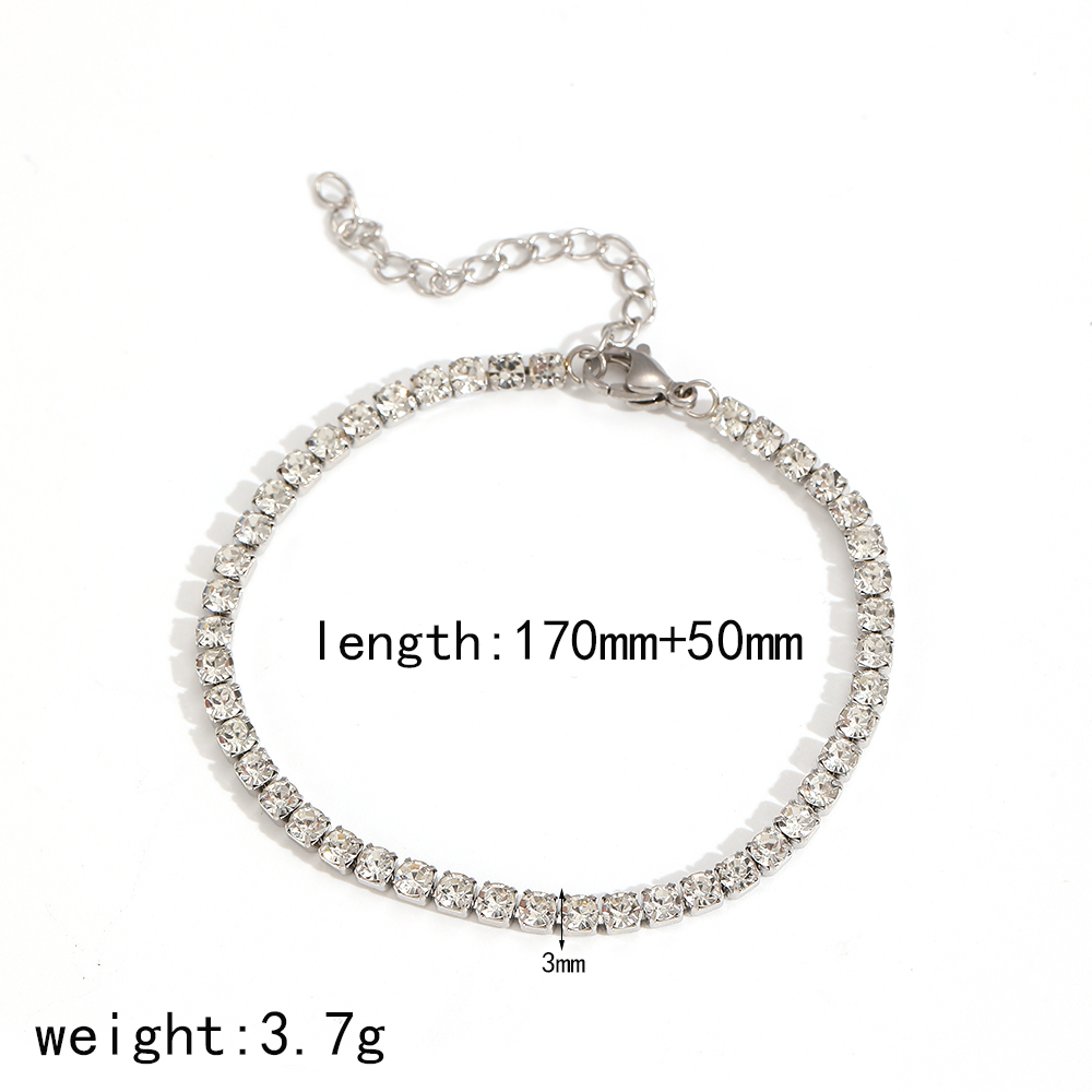 Bracelet À Maillons Pour Femme, Collection Shining Series, Orné D'Un Zircon Doré Et D'Un Cercle Exquis. Image7
