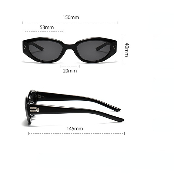 Lunettes De Soleil Rétro En Plastique De Couleur Unie Pour Femme, Série Simple, 1 Pièce Image9