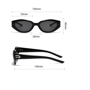 Lunettes De Soleil Rétro En Plastique De Couleur Unie Pour Femme, Série Simple, 1 Pièce h5 Image9