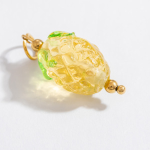Pendentif Femme En Acier Inoxydable Doré, Émail Naturel Couleur Fruits, 1 Pièce, Série Chromatic h5 Image12