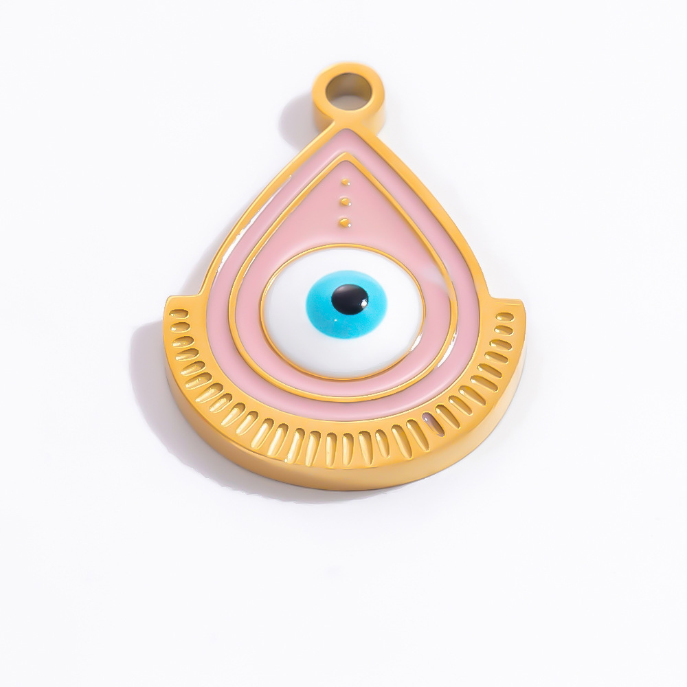 Pendentif Femme En Acier Inoxydable Doré, Imperméable, Motif Œil Délicat, 1 Pièce, Collection De Luxe h5Image12