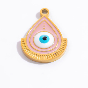 Pendentif Femme En Acier Inoxydable Doré, Imperméable, Motif Œil Délicat, 1 Pièce, Collection De Luxe h5 Image12
