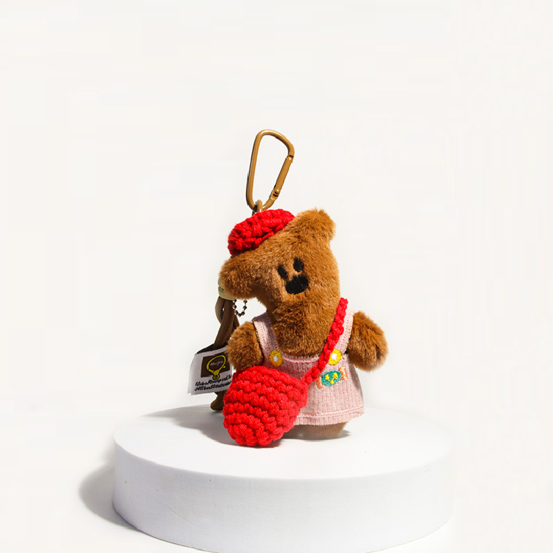 1 Pièce - Adorable Peluche Chien Portant Un Sac À Dos - Porte-Clés Pour Sac À Main Femme h5Image3