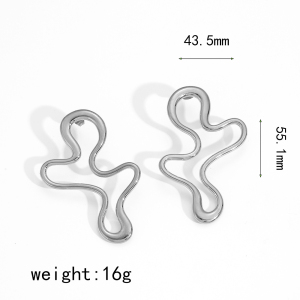 Boucles D'Oreilles Puces Pour Femme, Collection Particular Series, Forme Irrégulière, En Acier Inoxydable, Couleur Or, Étanches. 1 Paire h5 Image8