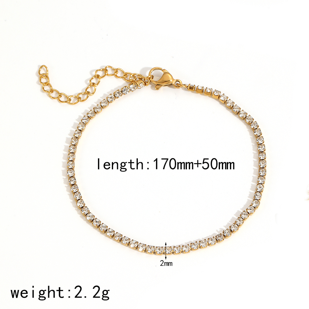 Bracelet À Maillons Pour Femme, Collection Shining Series, Orné D'Un Zircon Doré Et D'Un Cercle Exquis. Image8