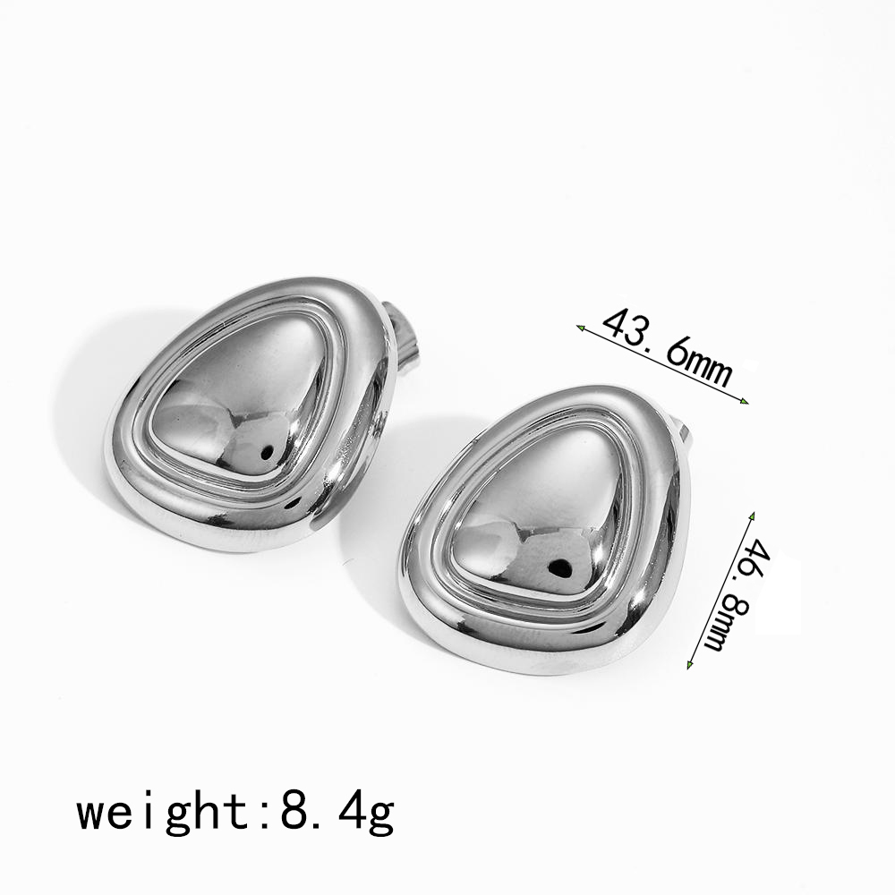 1 Paire De Boucles D'Oreilles Puces Pour Femme, Style Moderne Chic En Forme D'Étoile, En Acier Inoxydable Étanche, Coloris Or Et Argent. Image10