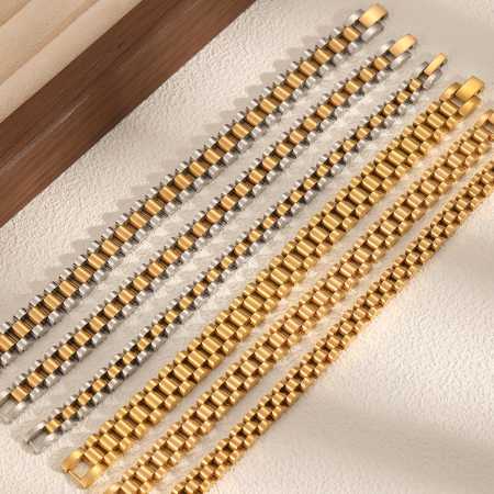 Bracelet de montre minimaliste unisexe en acier inoxydable étanche couleur or (1 pièce)