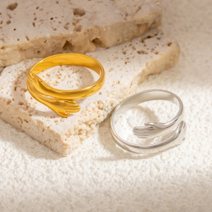 Bague Ajustable Pour Femme, Style Romantique Et Audacieux, En Acier Inoxydable Étanche Couleur Or. h5 Image6