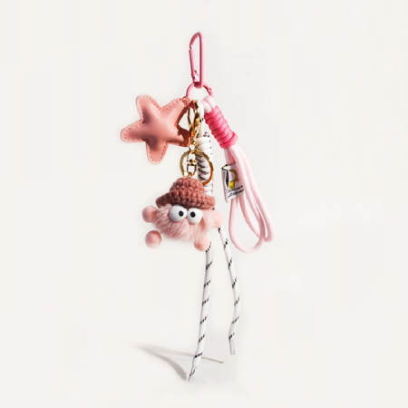 1 breloque de sac pour femme en cuir mignon en forme d'étoile à cinq branches 2