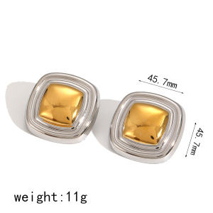 1 Paire De Boucles D'Oreilles Puces Pour Femme, Style Moderne Chic En Forme D'Étoile, En Acier Inoxydable Étanche, Coloris Or Et Argent. h5 Image6