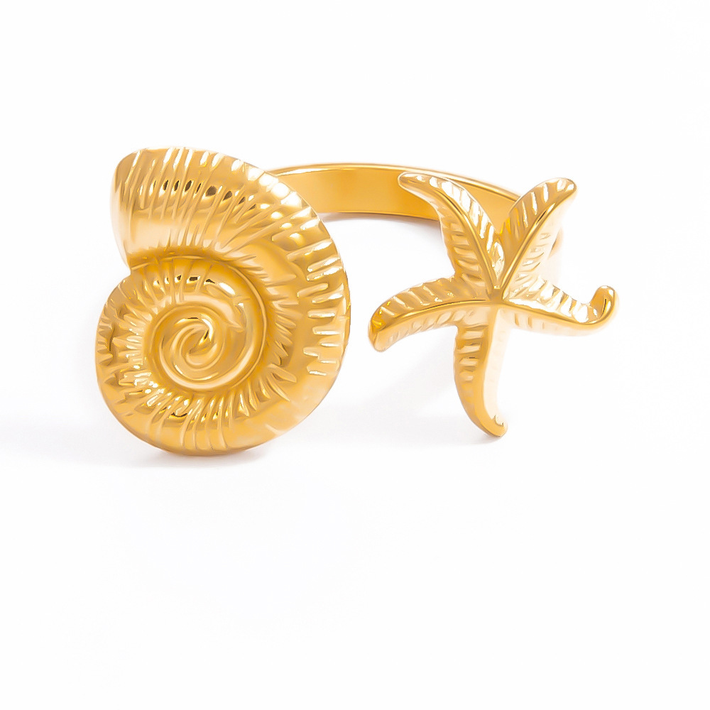 Bague Ajustable Pour Femme, Collection Luxueuse, Élégante, En Forme D'Œil, Avec Pierre Naturelle, En Acier Inoxydable Étanche Et Couleur Or. Image10