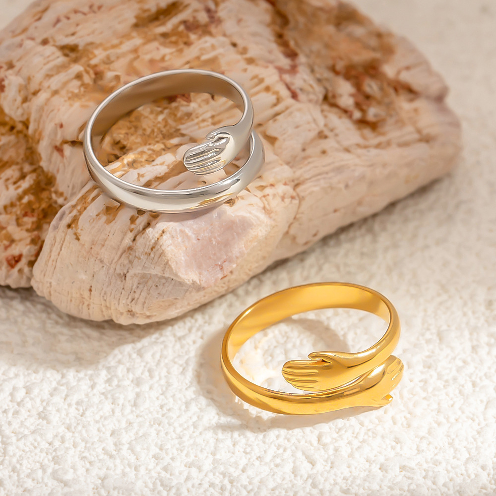 Bague Ajustable Pour Femme, Style Romantique Et Audacieux, En Acier Inoxydable Étanche Couleur Or. Image7