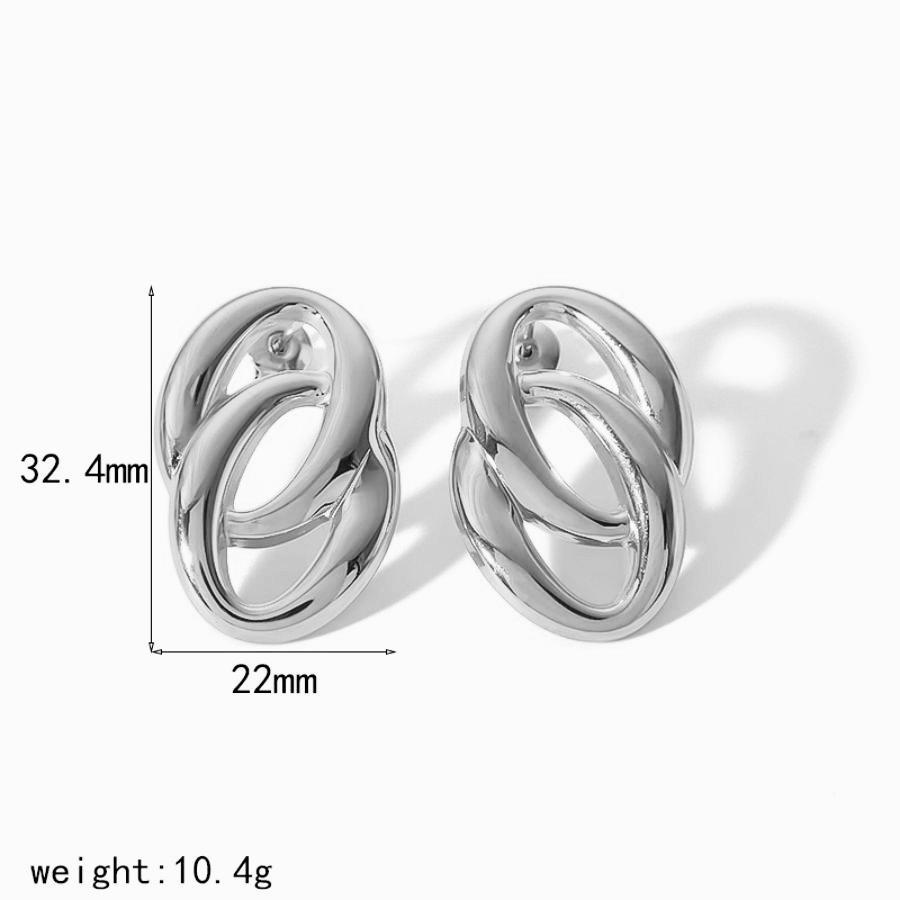 1 Paire De Boucles D'Oreilles Puces Pour Femme, Collection Exquisite, Double Couche, Rondes, En Acier Inoxydable Étanche, Couleur Or. Image7