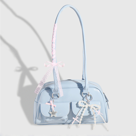 Breloques de sac pour femme en alliage, série romantique, nœud papillon doux, 1 pièce 2