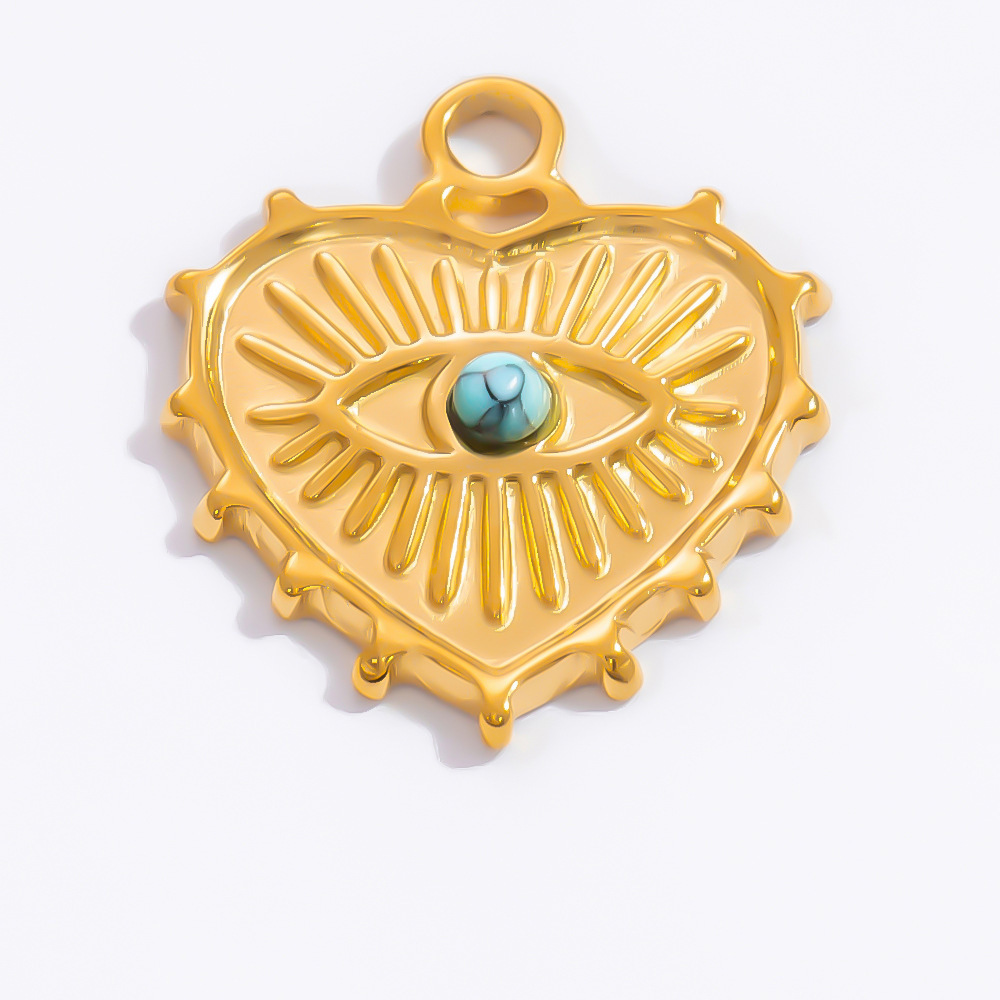 Pendentif Femme En Acier Inoxydable Doré, Imperméable, Motif Œil Délicat, 1 Pièce, Collection De Luxe h5Image11