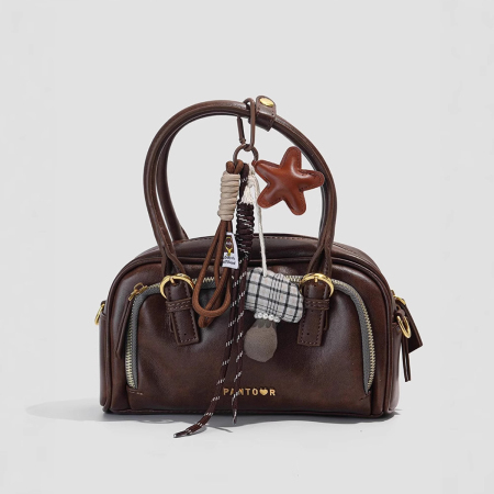 1 breloque de sac à main pour femme en cuir style rétro, en forme d'étoile à cinq branches