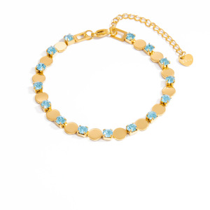 Bracelet Chaîne Élégant En Acier Titane Couleur Or Pour Femme, Série Luxueuse, 1 Pièce h5 Image7
