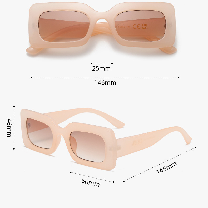 Lunettes De Soleil Pour Femmes, 1 Pièce, Série Simple, Décontractées, Couleur Unie, En Plastique Image3