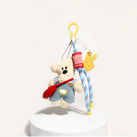 1 pièce - Adorable peluche chien portant un sac à dos - Porte-clés pour sac à main femme