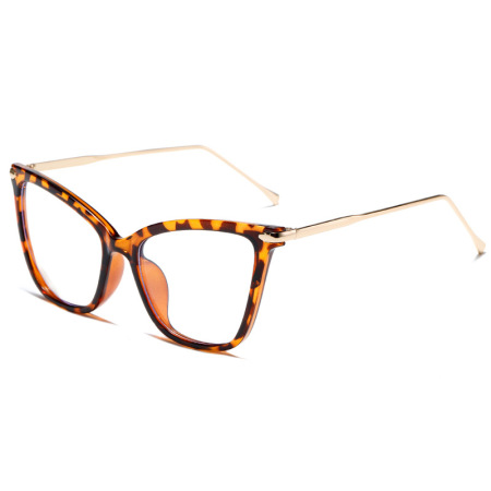 1 paire de lunettes rétro et décontractées œil-de-chat en métal anti-lumière bleue pour femmes