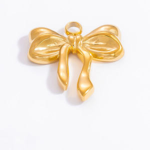 Pendentif Femme En Acier Inoxydable Doré, Couleur Or, Orné D'Un Nœud Papillon Exquis (1 Pièce) - Collection Sweet Series h5 Image4