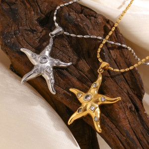 Collier Pendentif Femme Ol Turtle En Acier Inoxydable Étanche Couleur Or, Collection Luxe 1 Pièce h5 Image3