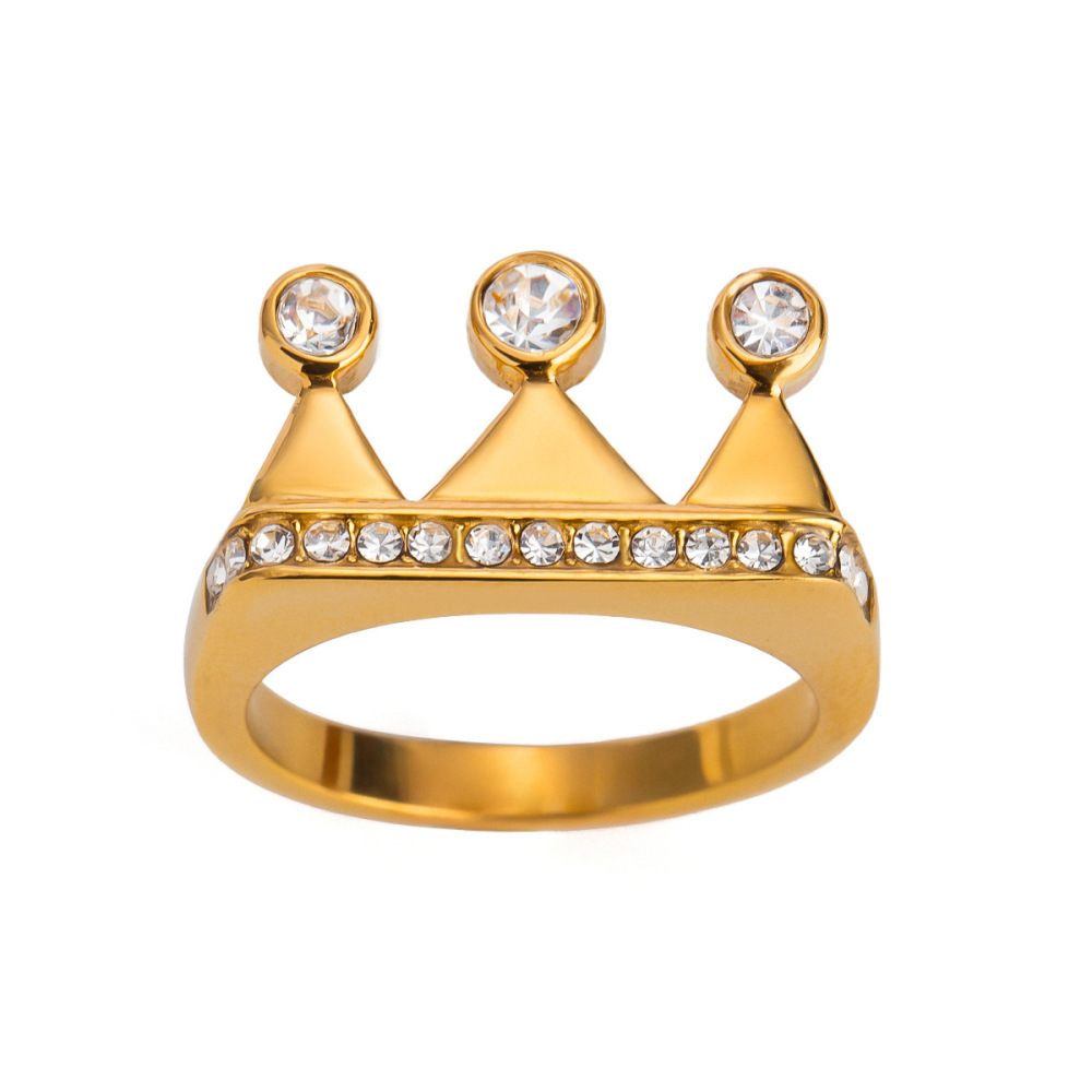 1 Paire De Bagues Simples Géométriques En Acier Inoxydable Plaqué Or  Et Zircone Pour Femme Image5