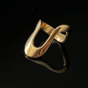 Bague Simple Pour Femme, Collection Minimaliste, Forme Irrégulière, Acier Inoxydable, Couleur Or, Étanche. h5 Image2