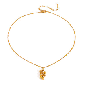 Collier Avec Pendentif Rond En Acier Inoxydable Plaqué Or  Pour Femme, Série Simple, 1 Pièce h5 Image7