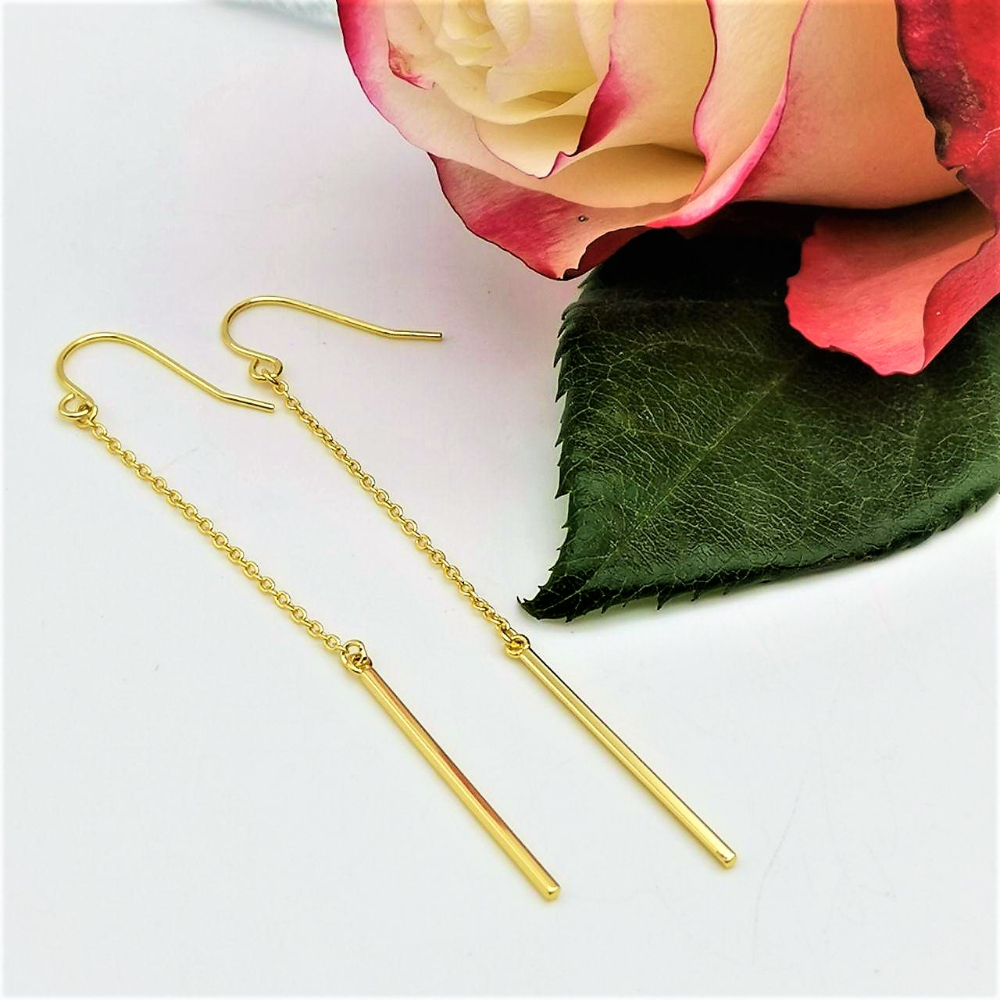 Boucles D'Oreilles Simples À Longue Chaîne Pour Femme h5Image3