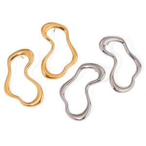 1 Paire De Boucles D'Oreilles À Tige Géométriques Simples En Acier Inoxydable Plaqué Or  Pour Femme h5 Image6