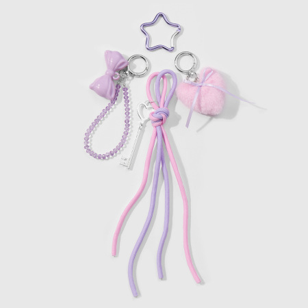 Breloques de sac pour femme en alliage, série romantique, cœur doux, 1 pièce 2