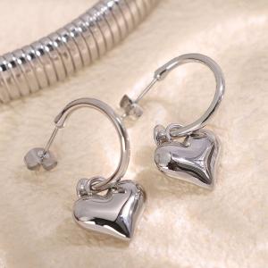 1 Paire De Boucles D'Oreilles Pendantes Pour Femme, Série Romantique, En Acier Titane Couleur Or, Motif Cœur h5 Image6