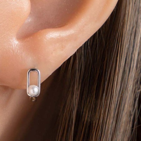 1 pièce de boucles d'oreilles créoles géométriques simples en cuivre sans placage pour femmes 2