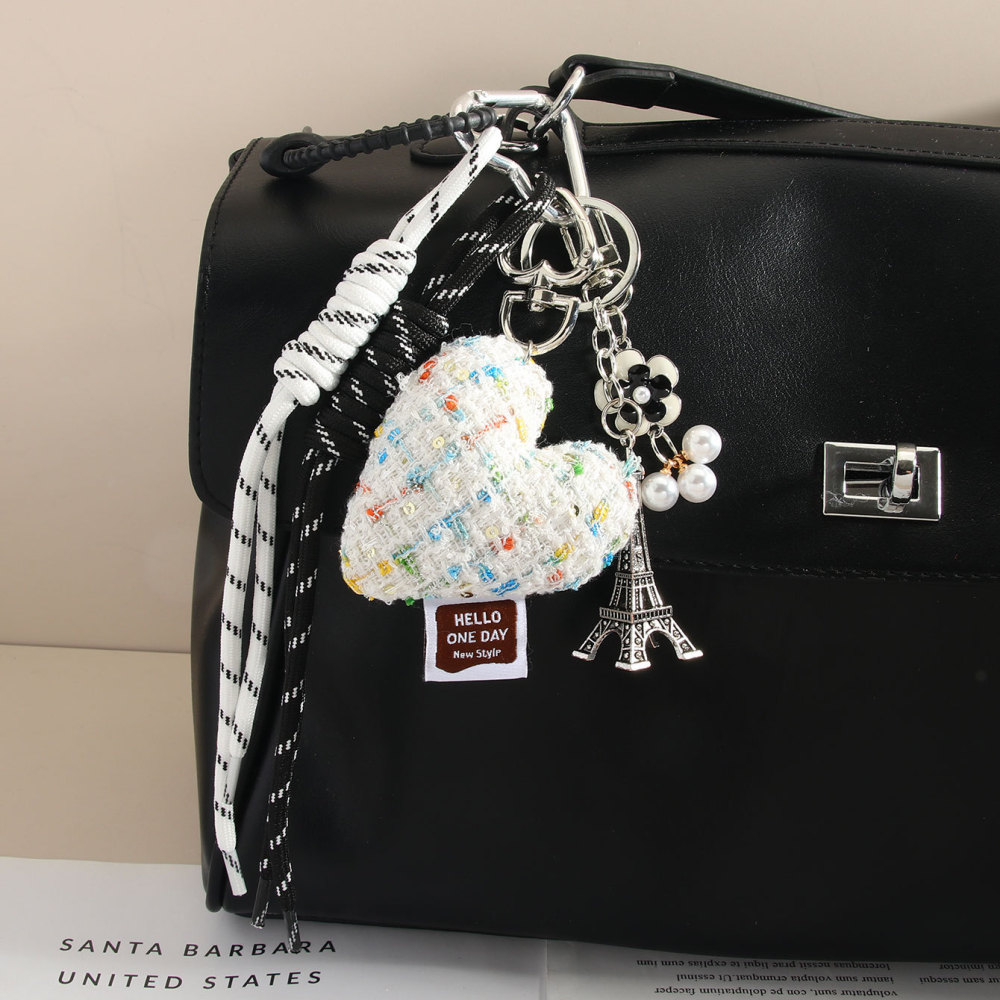 1 Breloque De Sac Pour Femme En Rayonne, Série Romantique, Élégante, En Forme De Cœur Image5