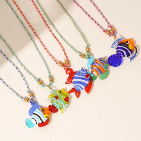 Collier avec pendentif tortue en verre pour femme, série romantique, 1 pièce