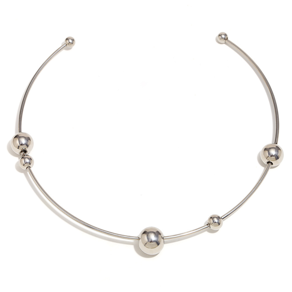 Collier Ras-De-Cou Femme Simple Series, Style Géométrique Décontracté, En Acier Inoxydable Imperméable, Couleur Or (1 Pièce) Image9