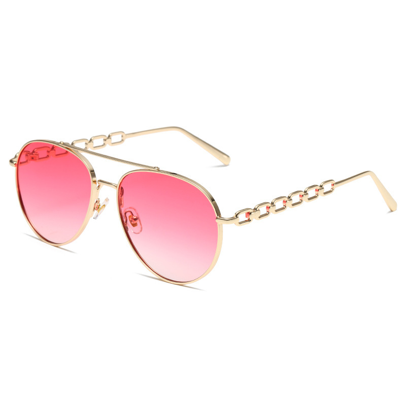 1 Paire De Lunettes De Soleil Simples En Alliage De Couleur Unie Pour Femmes Image5