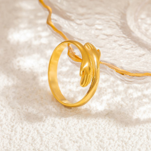 Bague Ajustable Pour Femme, Style Romantique Et Audacieux, En Acier Inoxydable Étanche Couleur Or. h5 Image4