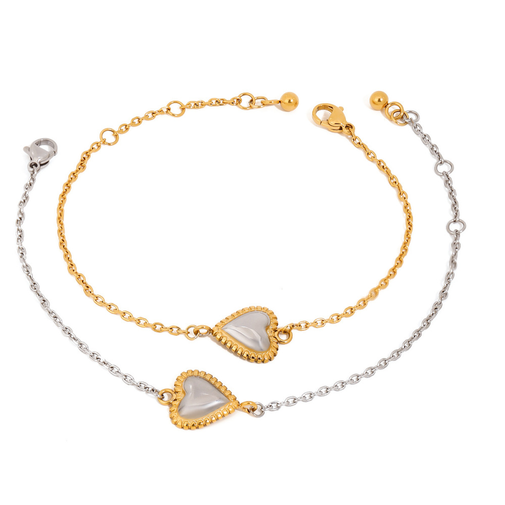 Collier Pendentif Femme En Acier Inoxydable Doré, Motif Cœur Mignon, Collection Romantique (1 Pièce) Image7